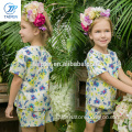 Summer Newest Short Sleeve Children's Boutique Girls Clothing Sets Flower Printed Tops+Shorts Casual Kids wear